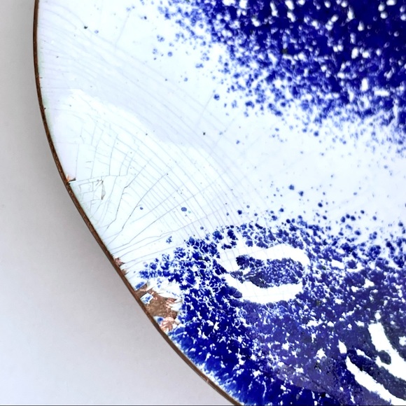 Vintage Enamelled Copper Trinket Dish - Picture 16 of 16